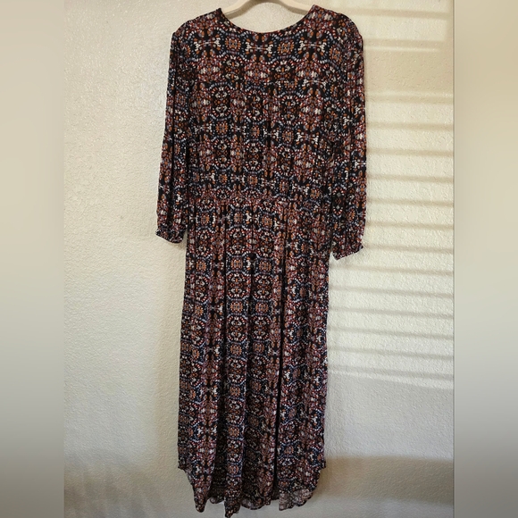 Knox Rose Black and Brown Maxi Wrap Boho Dress - Picture 9 of 9